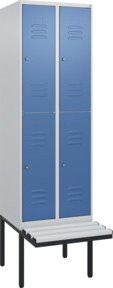 C+P Doppelstock-Spind Classic PLUS Sitzbank mit 2 Abteilen und Zylinderschloss, B/T/H: 212,0 x 60,0 x 81,5 cm - Bild 1