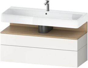 Duravit Waschtischunterschrank Qatego in Weiß Matt mit integrierter Beleuchtung und internen Schubladen, Wandmontage, B/T/H: 119 x 47 x 59 cm - Bild 1