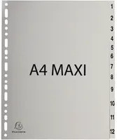 Exacompta Zahlenregister Forever DIN A4 Überbreite 1-12 in Grau und Weiß - Bild 1