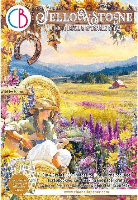 Ciao Bella Junk Journal & Ephemera Book Yellowstone in Gelb und Multicolour, A4 - Bild 1