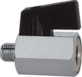 Riegler Mini-Kugelhahn aus Messing in Chrom-Optik, G 3/4 IG/AG, DN 13,5, Farbe: Silber - Bild 1