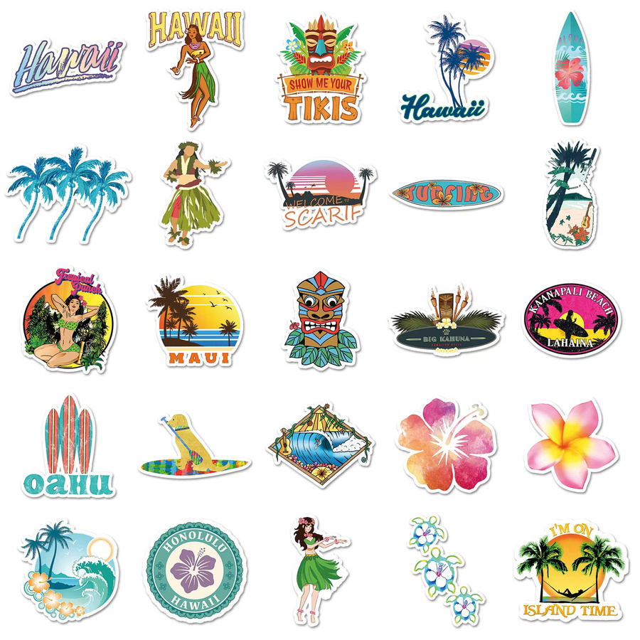GOGOTU Hawaii Surf-Aufkleber, 50 Stück, Outdoor, Wasserdicht - Bild 3