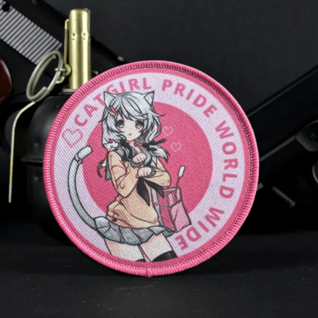 Patch Anime Katze Mädchen, Haken & Schleife, Militärisches Abzeichen - Bild 1