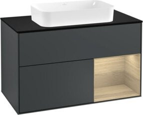 Villeroy & Boch Waschtischunterschrank Finion mit Abdeckplatte, Farbe Mittelblau lackiert, B/T: 100 x 50,1 cm - Bild 1