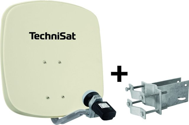 Technisat DigiDish 45 Satellitenantenne mit V/H-LNB und An-Rohr-Fitting in Beige - Bild 1