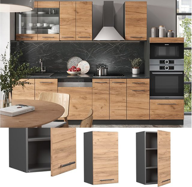 Vicco Hängeschrank Fame-Line Küchenschrank Anthrazit Eiche mit Softclose-Scharnieren B: 40 cm - Bild 1