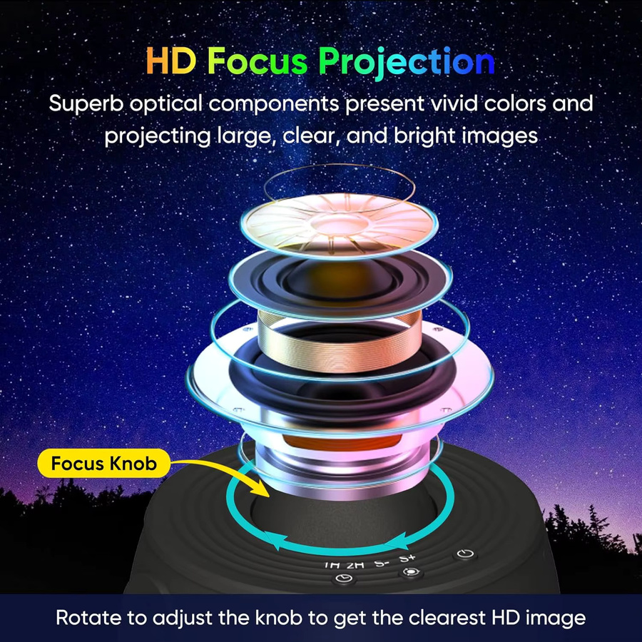 Visason Galaxy Projektor Nachtlicht mit 360 Grad Rotation und HD-Sternenprojektion für dein Zimmer - Bild 2
