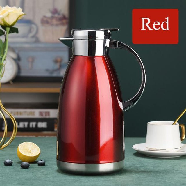 Doppelwandige Thermosflasche aus Edelstahl von Yiran Furniture in Rot, 1,5 l oder 2 l - Bild 1