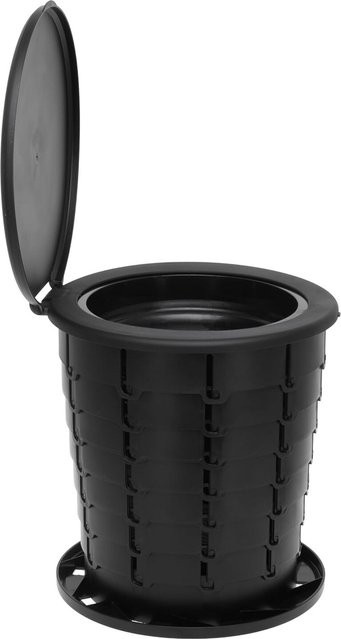 Camry 3-in-1 Camping-Toilette und Reisehocker mit Abfalleimer in Schwarz - Bild 1