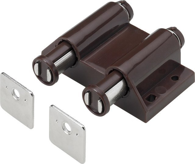 Hettich Doppel-Druckmagnetschnäpper zum Aufschrauben in Braun B: 47 mm, H: 60 mm, T: 19 mm - Bild 1