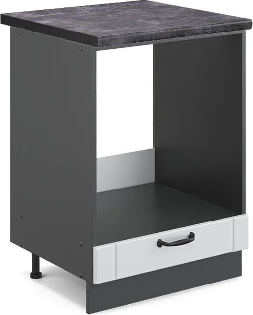 Vicco Herdbauschrank Fame-Line in Weiß und Anthrazit im Landhausstil mit Soft-Close-Türen, B/T/H: 60 x 60 x 82 cm - Bild 1