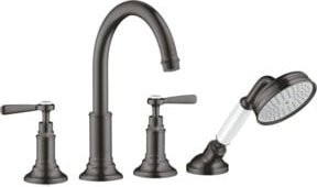 Hansgrohe Axor Montreux Duschset mit Regendusche und Handbrause in gebürstetem Silber und Grau - Bild 1