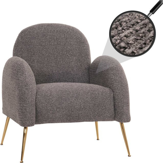 MCW Lounge-Sessel N69 Retro Cocktailsessel aus Chenille in Dunkelgrau - Bild 1