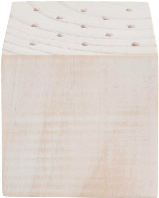 Rico Design Holzständer für Trockenblumen aus Kiefernholz in Weiß, B/T/H: 8 x 8 x 8 cm - Bild 1