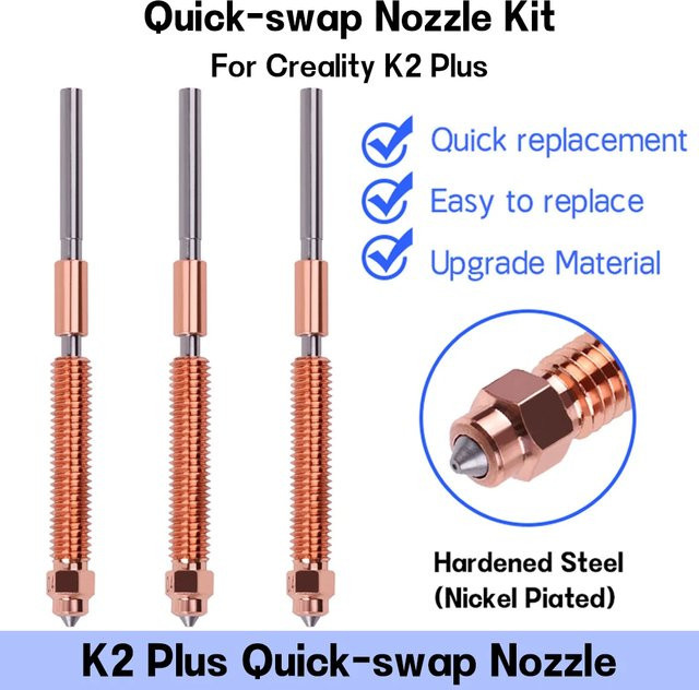 Creality Quick-Swap Nozzle Kit für K2 Plus Hi Combo aus gehärtetem Stahl in Silber - Bild 1