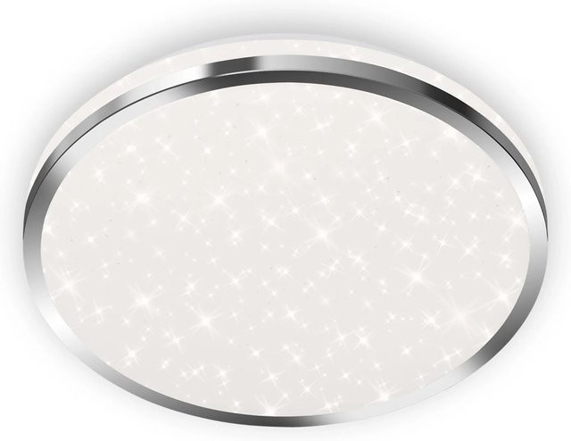 Briloner LED Bad-Deckenleuchte Acorus Sternendekor in Chrom, Durchmesser: 28 cm, Höhe: 7 cm - Bild 1