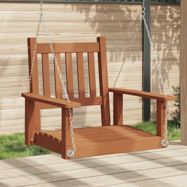 vidaXL Gartenschaukel aus Tannenholz mit Metallketten und Armlehnen in Braun - Bild 2