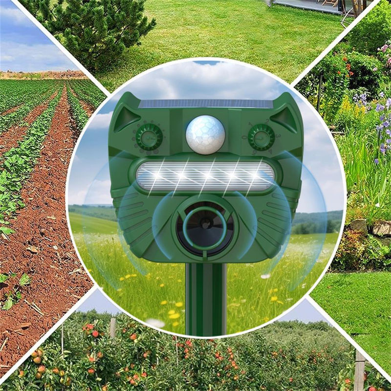 Solar Tier Repeller Ultraschall zur Abschreckung von Eichhörnchen und Rehen im Freien, wasserdicht, grün - Bild 2