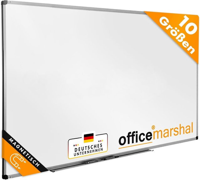 Office Marshal Profi Whiteboard mit lackierter Metalloberfläche in Weiß zur Wandmontage - Bild 1