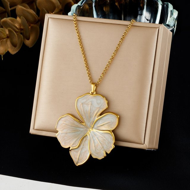 DIEYURO Halskette Edelstahl, Gold, Blumenanhänger, Damen - Bild 1