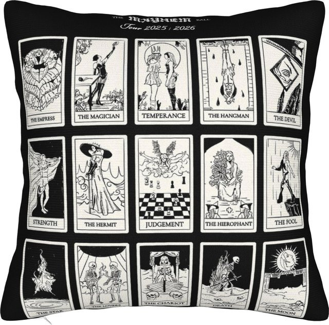 JMG Clothing Lady Gaga MAYHEM BALL Karten SAMMLUNG Kissenbezug, Schwarz, B/T/H: 40 x 40 x 1 cm - Bild 1