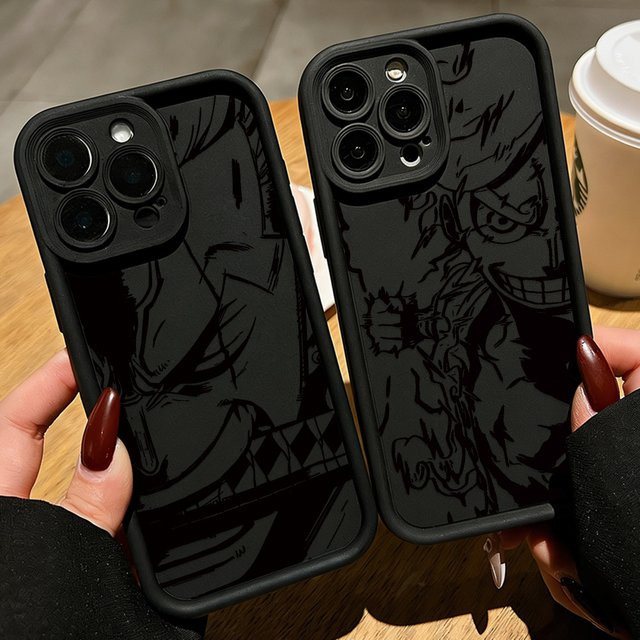 ONE PIECE Anime Handyhülle aus weichem TPU in Schwarz für iPhone Modelle - Bild 1