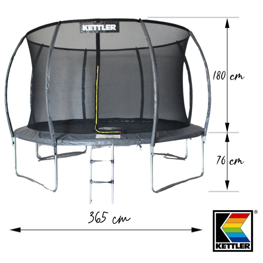Kettler Outdoor-Trampolin Jump in Grau mit 365 cm Durchmesser - Bild 4