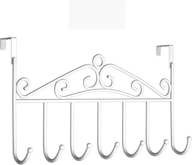 WTEMPO Kleiderbügel und Wandaufhänger für Türen, selbstklebend, Metall, Weiß - Bild 1