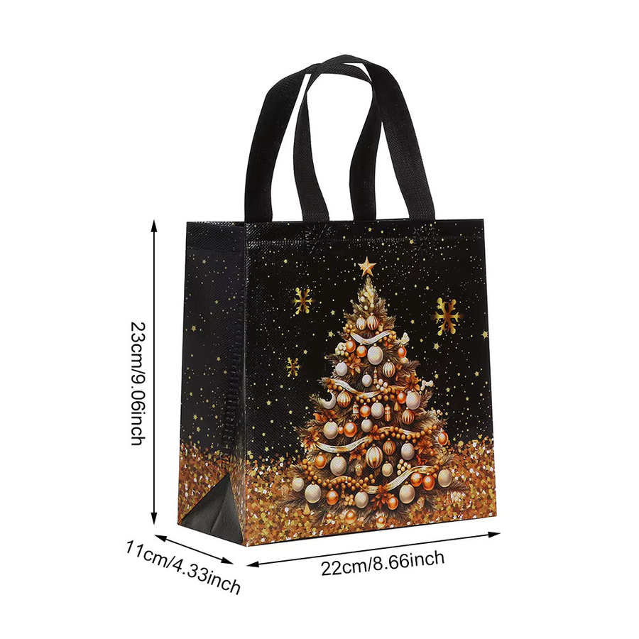Runtowo 4er Set Weihnachts-Tragetaschen mit Griffen mit Weihnachtsmann und Schneemann für Weihnachts- und Silvesterpartys - Bild 2