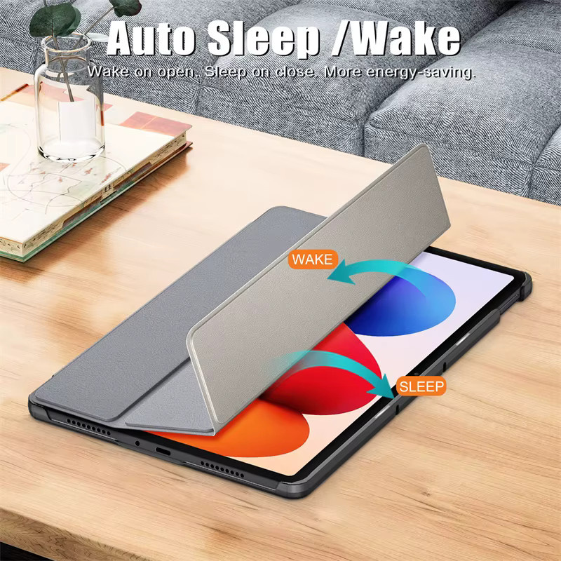 Xiaomi Poco Pad M1 Schutzhülle aus PU Leder mit Trifold Magnetfunktion in Gold oder Grau - Bild 4