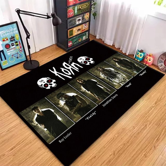 K-Korn Musikkonzert Rockband Welttournee Bedruckter Teppich aus Polyester, Mehrfarbig, B/H: 60 x 40 cm - Bild 1