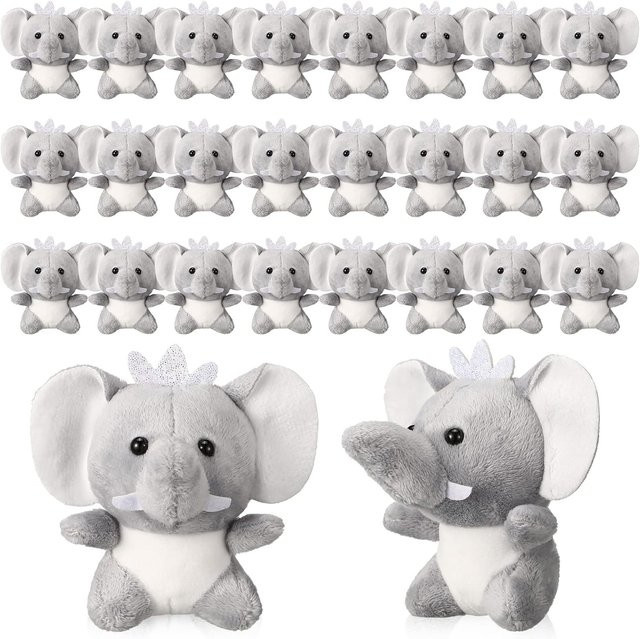 Linyi toy Mini Elefanten Kuscheltiere, 16-teiliges Set, 10cm, Grau - Bild 1