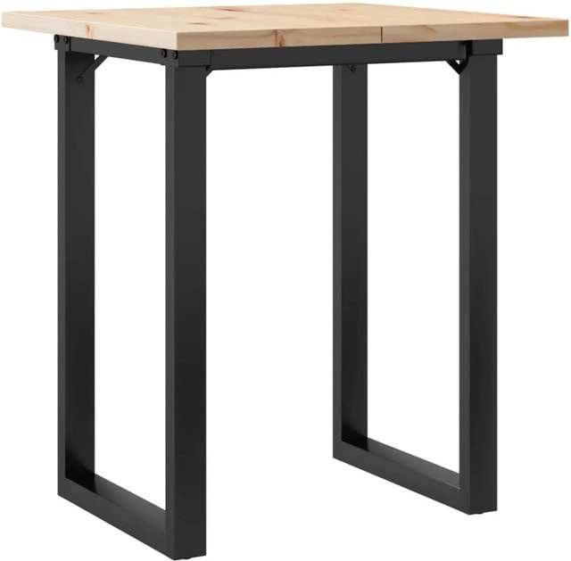 vidaXL Esstisch mit O-Gestell aus Massivholz Kiefer und Gusseisen in Braun, B/T/H: 70 x 70 x 75,5 cm - Bild 1
