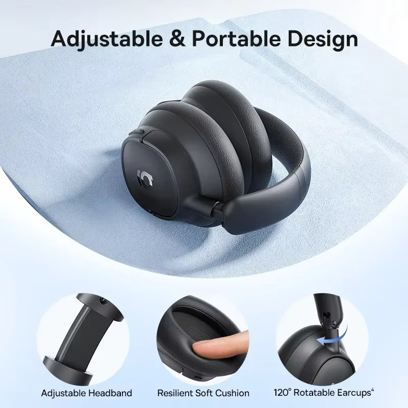 Baseus EH10 NC ANC Kabellose Kopfhörer in Schwarz mit 45dB Adaptive Hybrid-Geräuschunterdrückung, Hi-Res LDAC und Bluetooth 6.0 - Bild 3