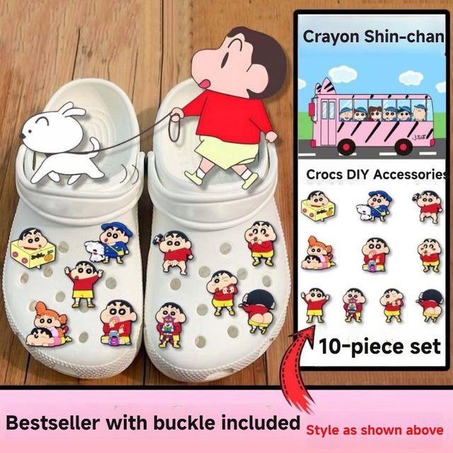 Miniso Clogs Charms, Crayon Shin-Chan, Cartoon - Bild 1