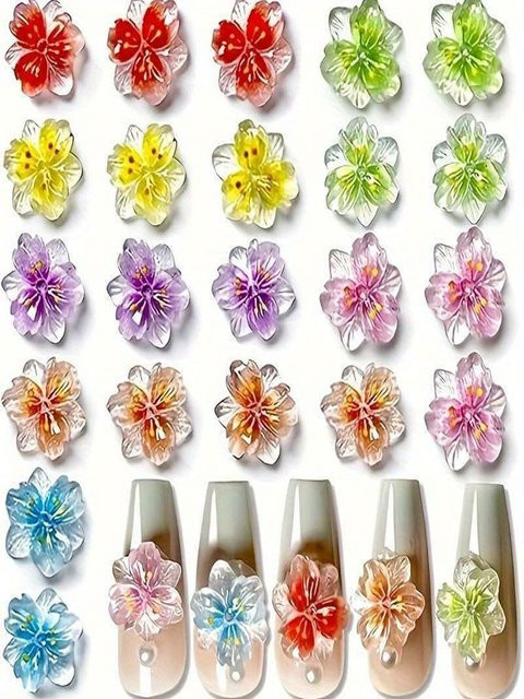 FUMOSIK Nagel-Charms, Eisblumen-Nageljuwelen, 10–100 Stück, Glänzend - Bild 1