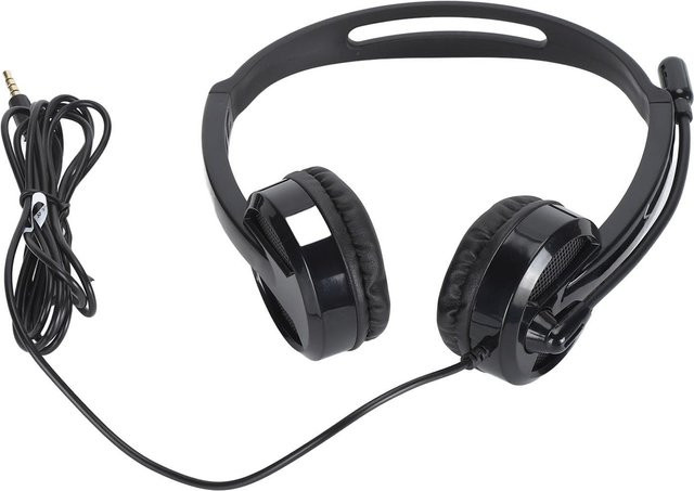 Honor Electronics Kabelgebundenes Headset mit 3,5-mm-Stecker und drehbarem Mikrofon, Schwarz - Bild 1