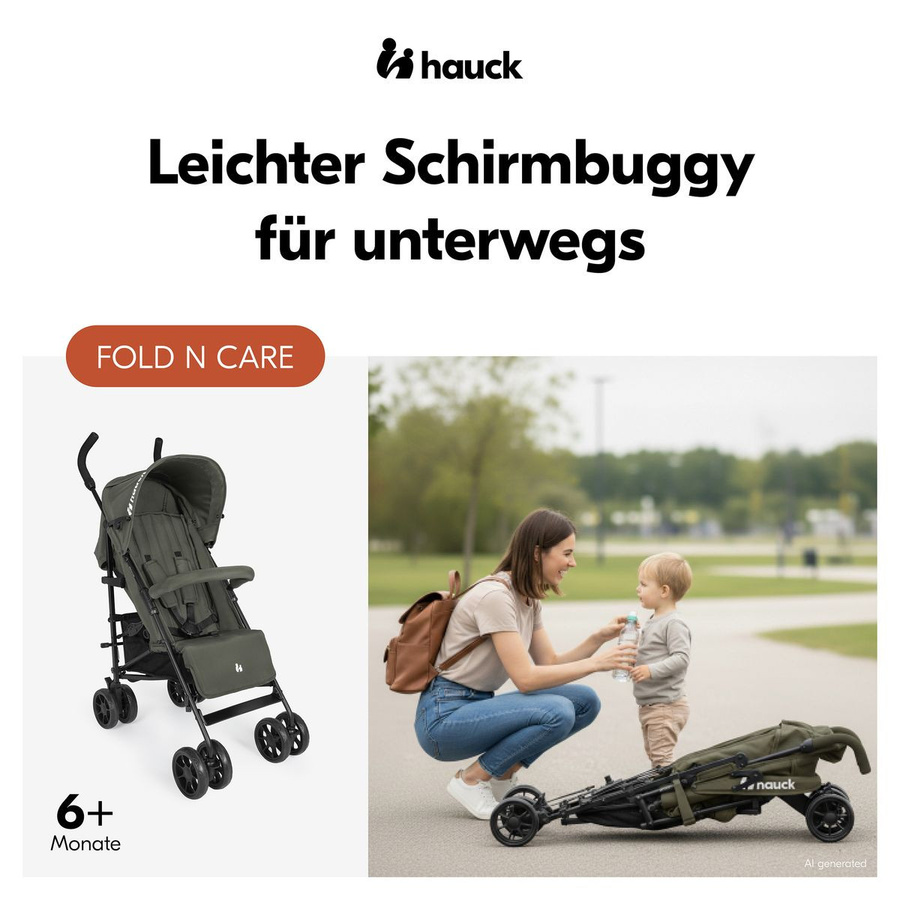 Hauck Buggy Fold N Care Travel Buggy in Olive Green, faltbar - Bild 2