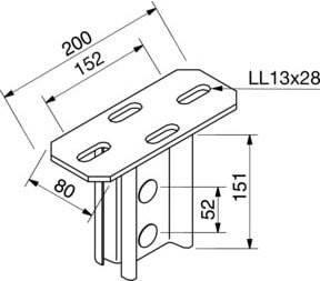 niedax Kopfplatte H-Stiel I80 16A4-A aus verzinktem Stahl - Bild 1