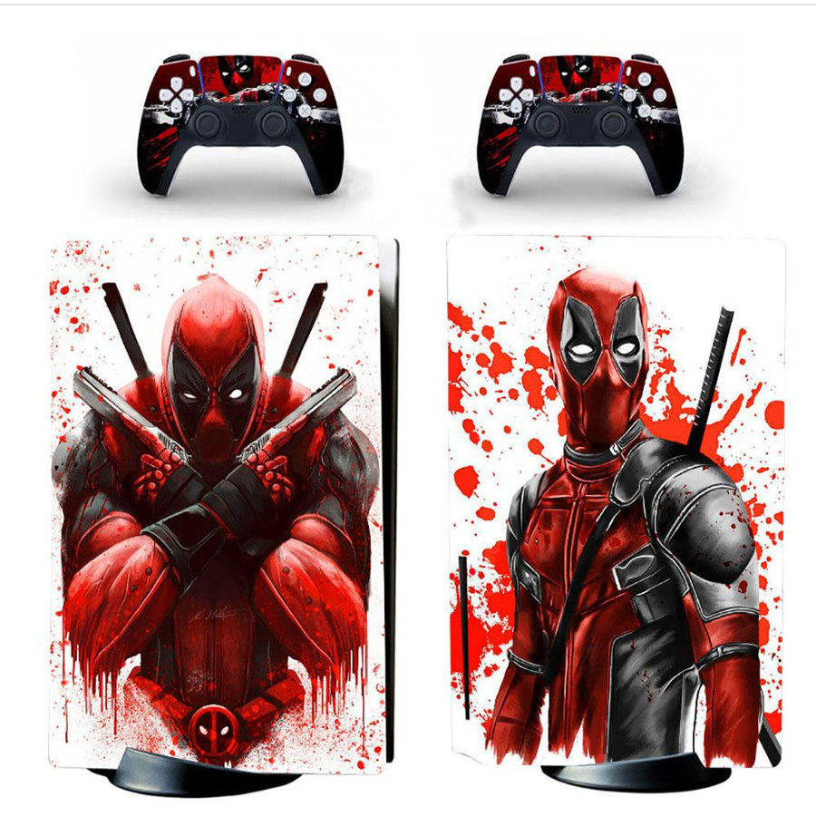 Sony PlayStation 5 Disc Edition Schutzhülle mit Deadpool Superhelden Skin und Controller Skin in Multicolour - Bild 2