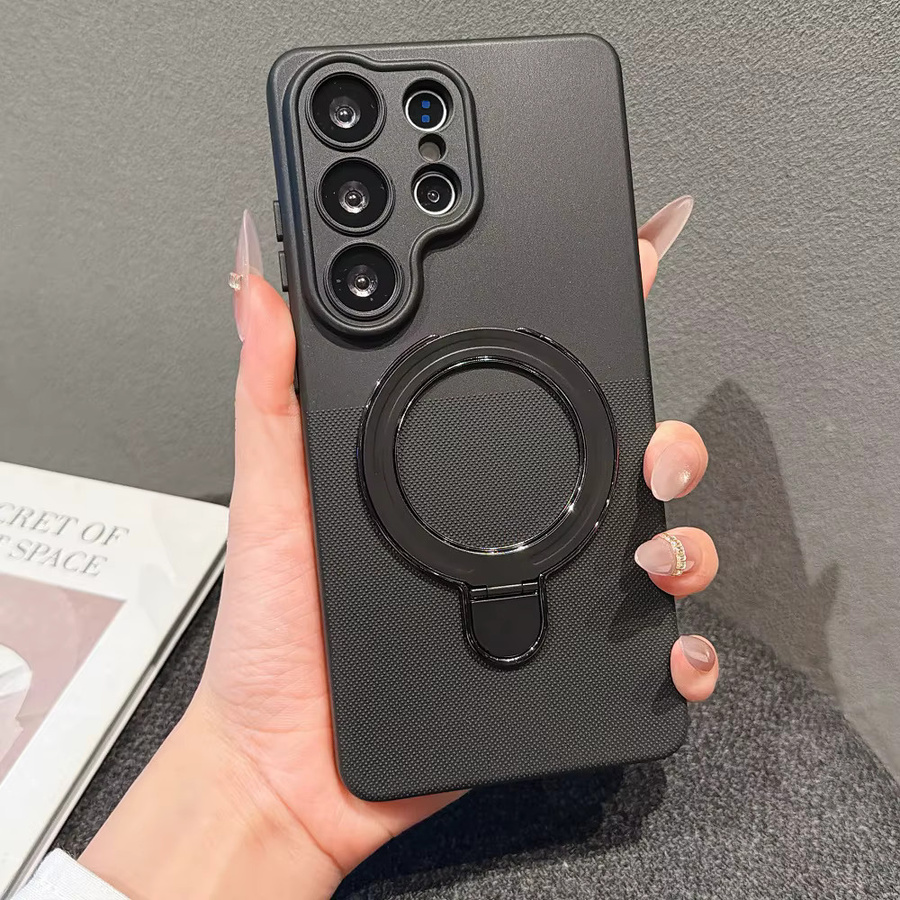 Hautfreundliche Wellenpunkt-Handyhülle mit rutschfester magnetischer Halterung für Samsung Galaxy S26 S25 S24 S23 Ultra Plus FE in Braun - Bild 2
