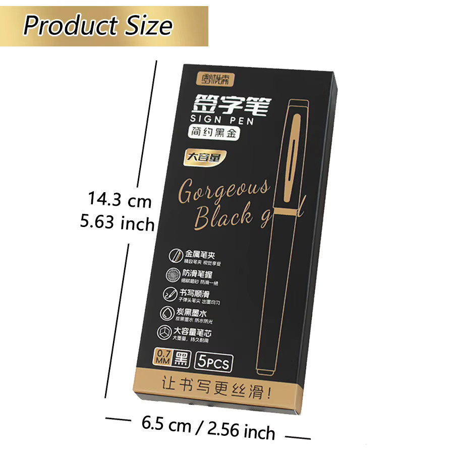 5er-Pack Gelstifte mit großer Kapazität und schwarzer Tinte für Büro und Schule, erhältlich in den Spitzengrößen 0,5 mm, 0,7 mm und 1,0 mm - Bild 6