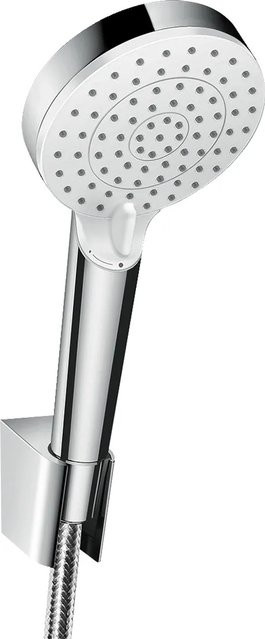 Hansgrohe Brausehalterset Crometta EcoSmart mit 160 cm Brauseschlauch in Weiß/Chrom mit Wasserersparnis und Anti-Kalk-Funktion - Bild 1
