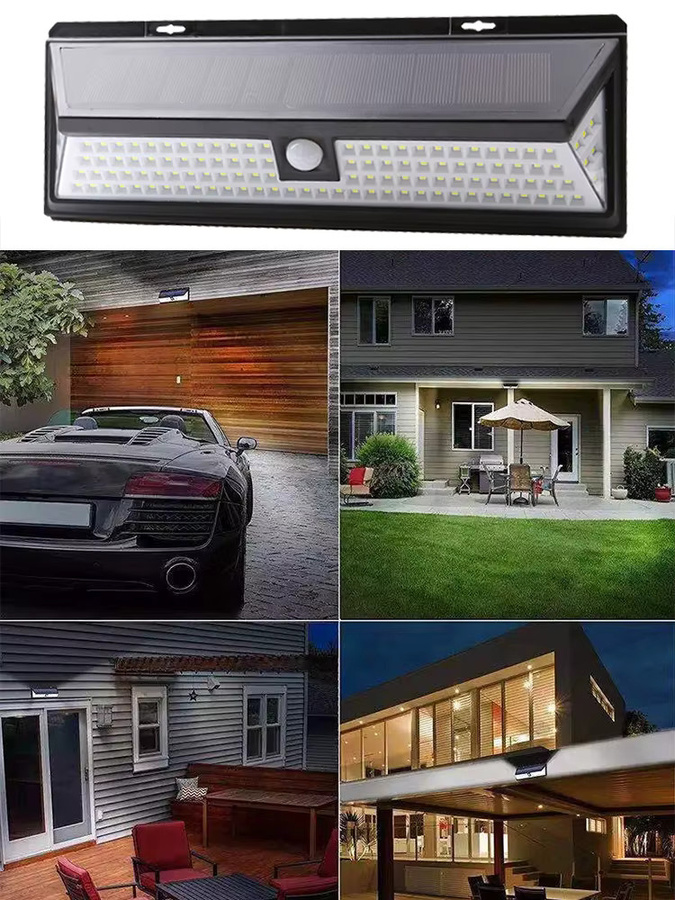 VENUSWING Solar-LED-Außenleuchte mit Bewegungsmelder und 270 Grad Weitwinkelbeleuchtung, schwarzer Solar-Flutlichtstrahler für Garten, Wand und Hof - Bild 7