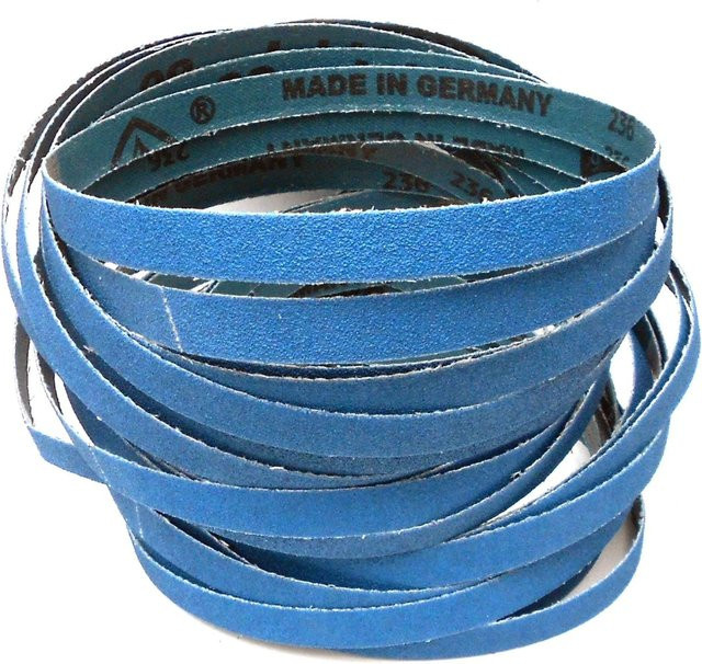 Klingspor Schleifband CS411Y Set für Metall und Kunststoff, 25 Stück, B: 5,33 cm, L: 53,3 cm, Körnung 40 bis 120, Blau - Bild 1