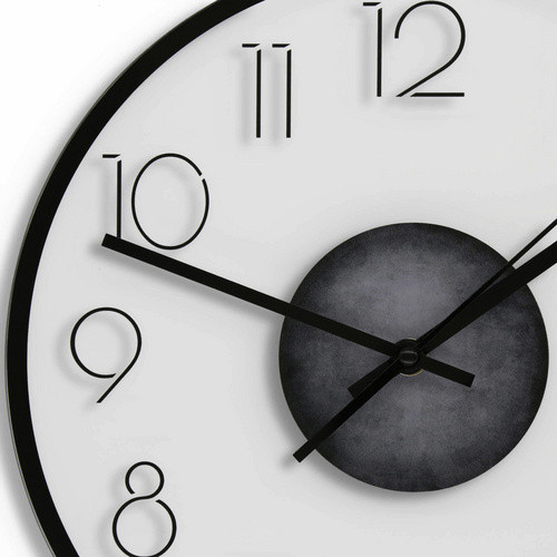 K&L Wall Art Moderne Wanduhr aus Glas in Transparent/Schwarz, Durchmesser: 30 cm - Bild 2