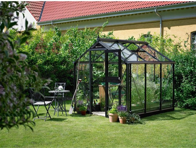 Juliana Gewächshaus Compact 5 in Anthrazit mit 5 m² Fläche, Sicherheitsglas und Satteldach - Bild 1