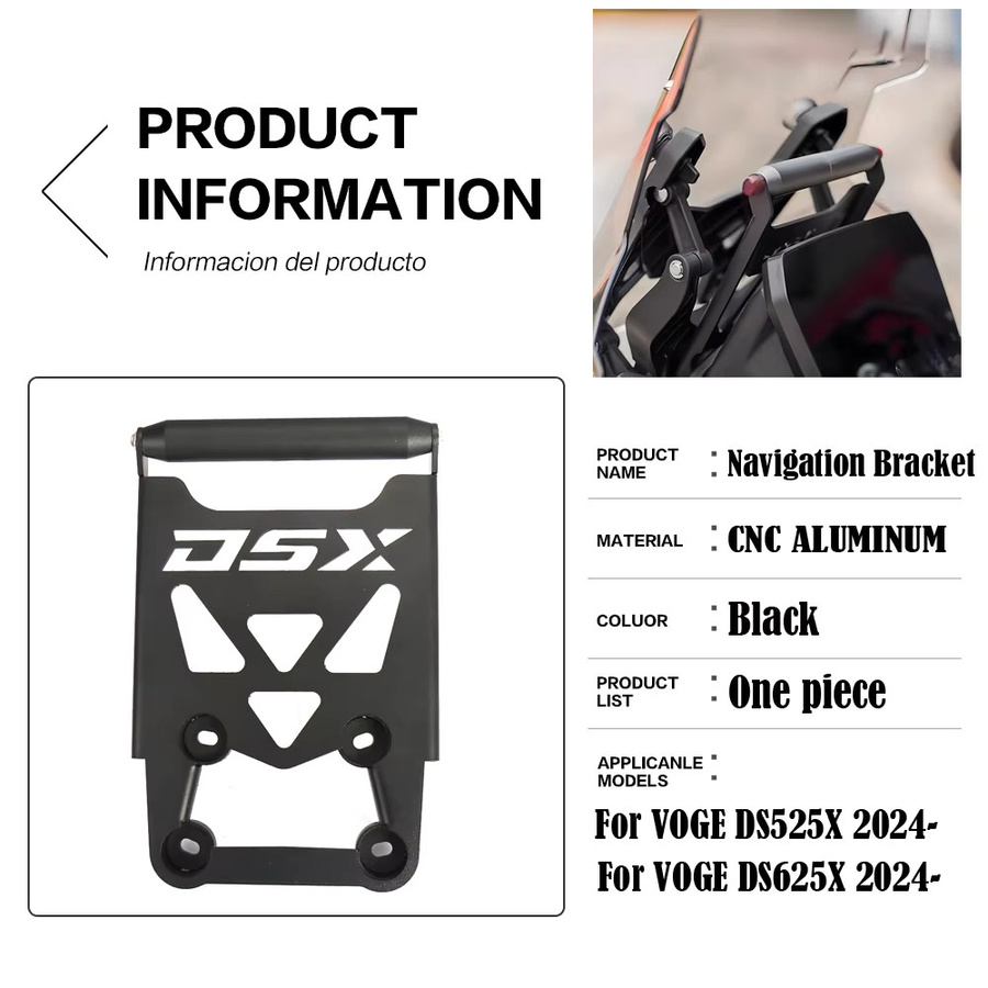 VOGE Motorrad GPS und Handyhalterung für DS525X, DS525, DS625X, 625DSX, 625DS Modelle 2025 in Schwarz mit 22mm Befestigung - Bild 5