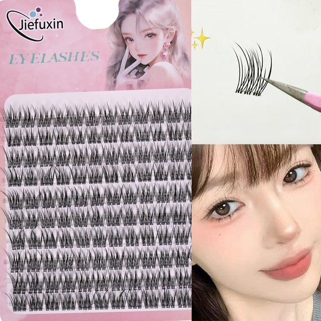 JIEFUXIN Falsche Wimpern, Sonnenblumen-Design, voluminös, Anime-Stil - Bild 1