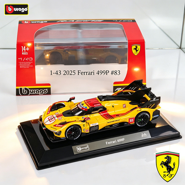 Bburago Ferrari 499P Nr. 83 WEC 24h Le Mans Hypercar 2025, Rennwagen-Modell, 1:43, ab 14 Jahren - Bild 1